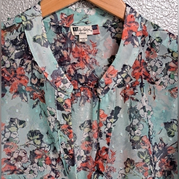 Kut From The Kloth Sheer Floral Tunic  Size M - Picture 8 of 8